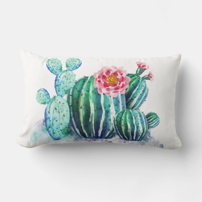 cute Cactus Lumbar Pillow (Front)
