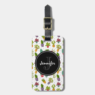 Cute Cactus Nature Succulents Pattern Luggage Tag