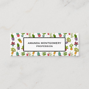Cute Cactus Nature Succulents Pattern Mini Business Card