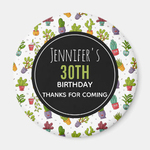 Cute Cactus Nature Succulents Pattern Thank You Magnet