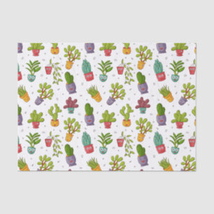 Cute Cactus Nature Succulents Pattern Tissue Paper
