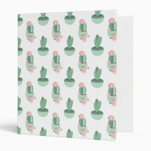 Cute Cactus Pattern Binder
