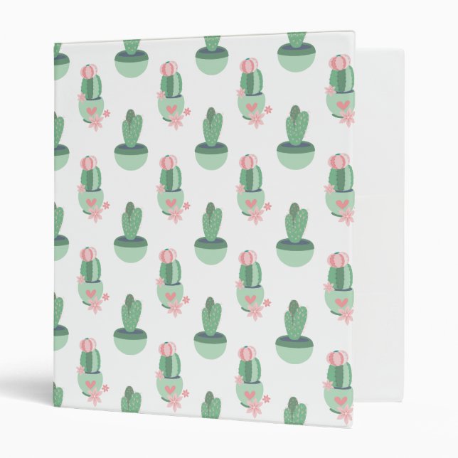 Cute Cactus Pattern Binder (Front/Inside)