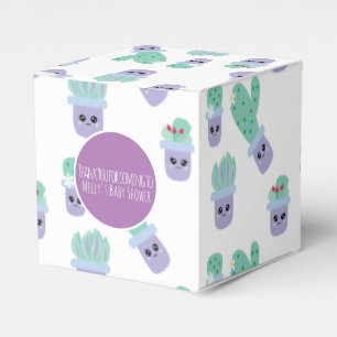 Cute Cactus Pattern Cartoon Thank You  Favor Box