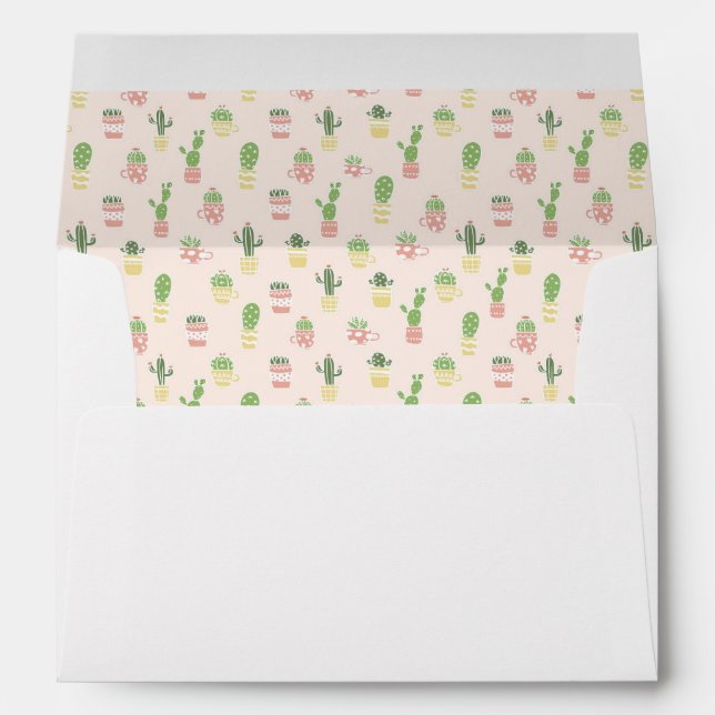 Cute Cactus Pattern Envelope (Back (Bottom))