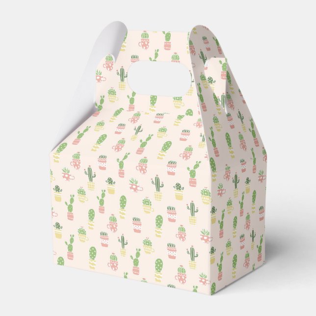 Cute Cactus Pattern Favor Box (Front Side)