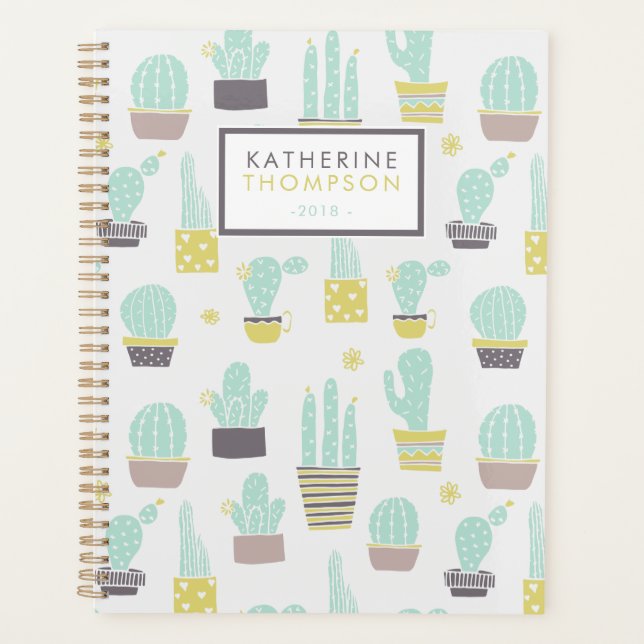Cute Cactus Pattern Planner (Front)