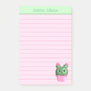 Cute Cactus Plant Personalized Lined Notepad