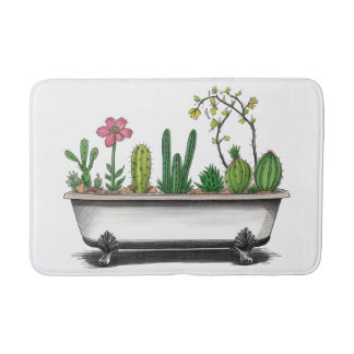 Cute Cactus Plants Bath Mat