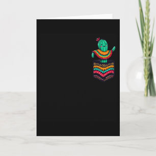 Cute Cactus Pocket Serape Cinco De Mayo Mexican Pa Card