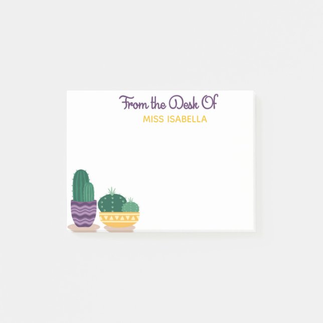 Cute Cactus Post It Notes for Teachers (Front)