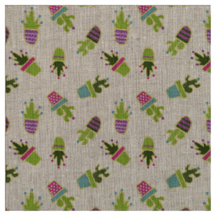 Cute cactus pots design fabric