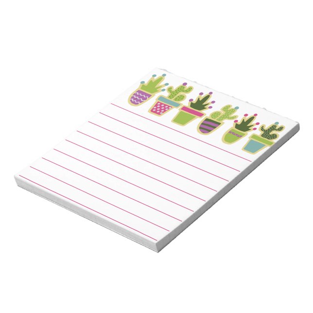 Cute cactus pots design notepad (Rotated)