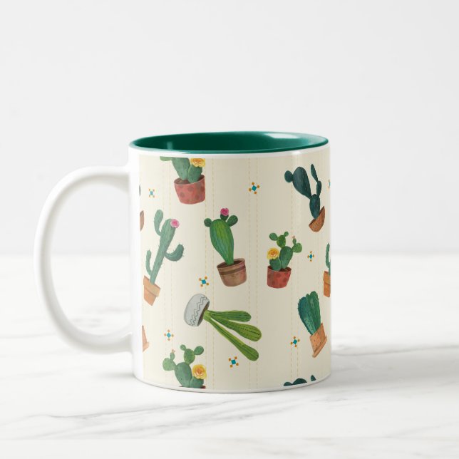 Cute Cactus Print  Mug (Left)