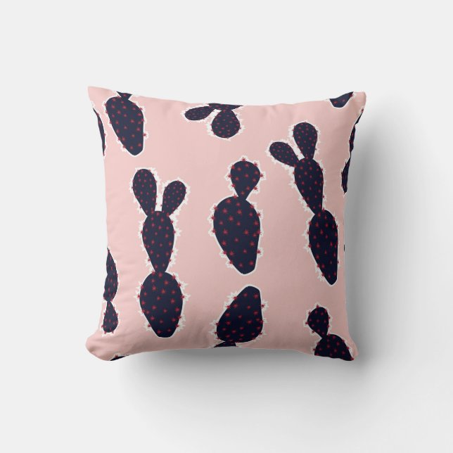 Cute cactus seamless pattern sweet mood and tone,  throw pillow (Front)