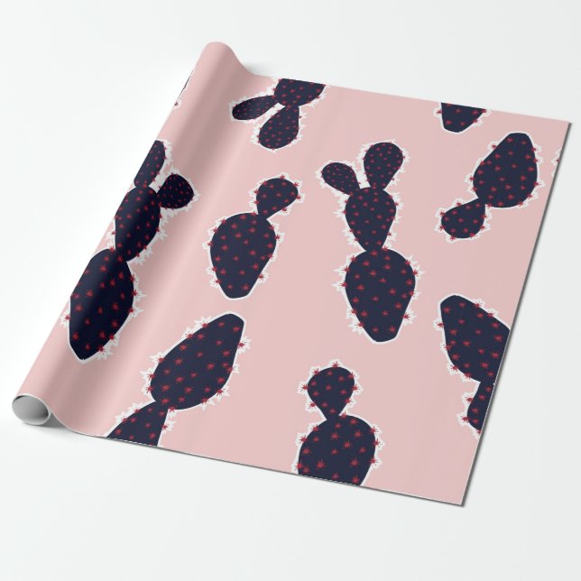 Cute cactus seamless pattern sweet mood and tone,  wrapping paper (Unrolled)