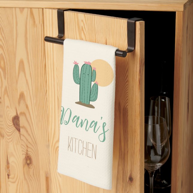 Cute Cactus Southwest Kitchen Towel (Thirds Fold)