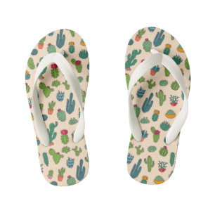 Cute Cactus Standing Pattern Kid's Flip Flops