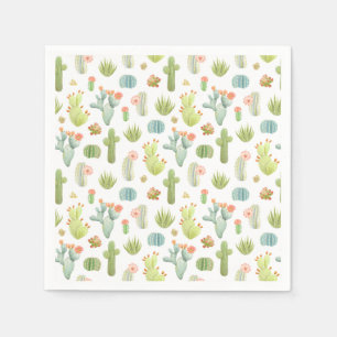 Cute Cactus Standing Pattern Napkin