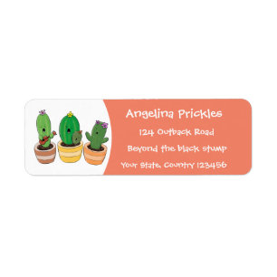 Cute cactus trio singing cartoon illustration