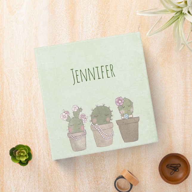 Cute Cactus Trio Wearing Jewellery Binder (In Situ)