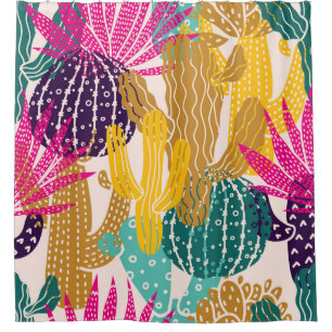 Cute Cactus Vintage Seamless Illustration.