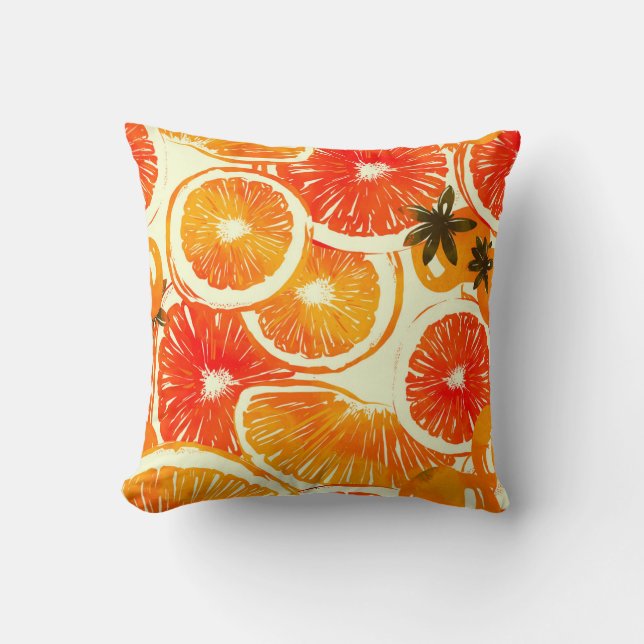 Cute Cactuses: Colourful Seamless Pattern Throw Pillow (Front)