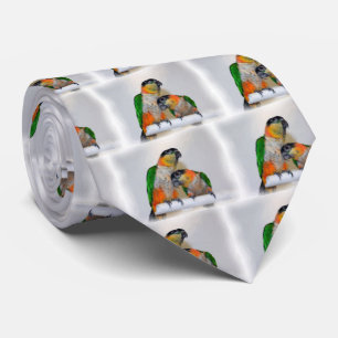Cute Caique Parrot Pair Bird Neck Tie