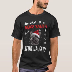 Cute Cairn Terrier Dog Christmas Dear Santa Define T-Shirt