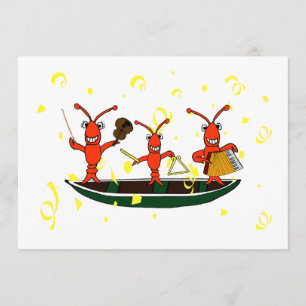Cute Cajun Music Crawfish Party Invitations