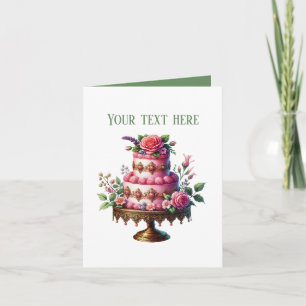 Cute cake baker bakery customizable card