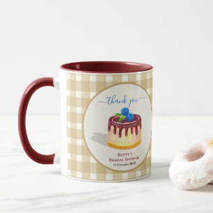 Cute Cake Beige Brown Bridal Shower Thank You Gift Mug