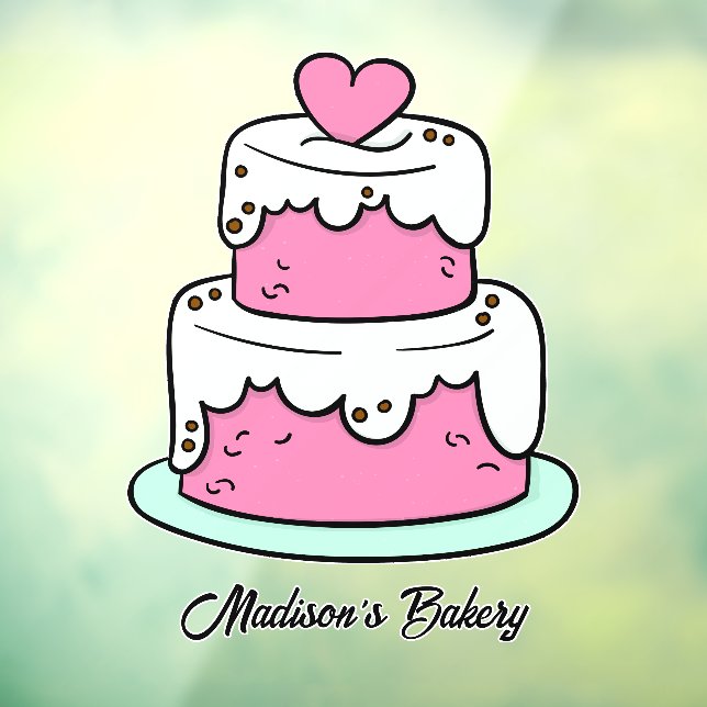 Cute Cake custom text Window Cling (Sheet 3)