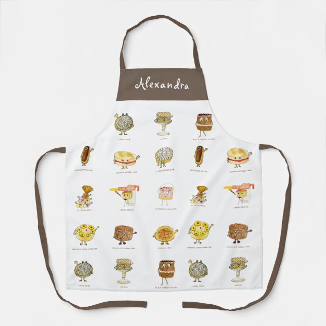 Cute cake dessert pattern personalized  apron (Front)