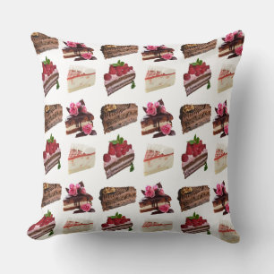 Cute Cake Lovers Desserts Pattern Throw Pillow