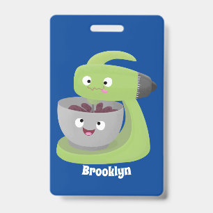 Cute cake mixer kitchen appliance cartoon badge