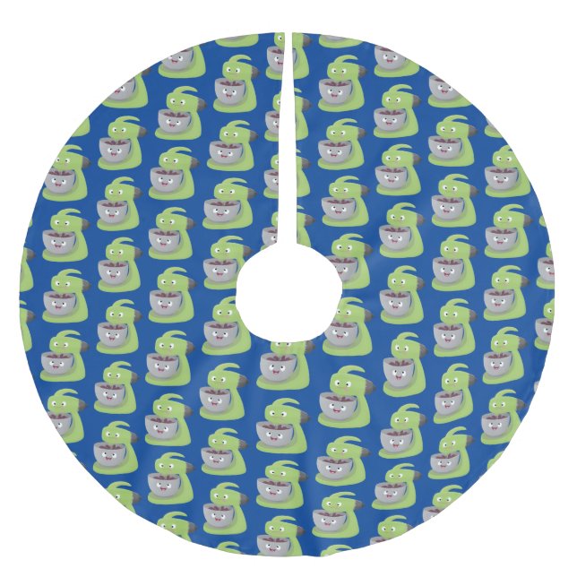 Cute cake mixer kitchen appliance cartoon brushed polyester tree skirt (Front)
