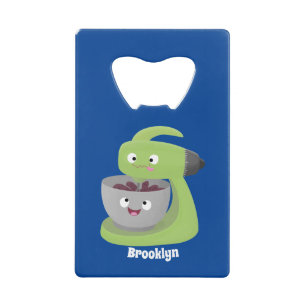 Cute cake mixer kitchen appliance cartoon  credit card bottle opener