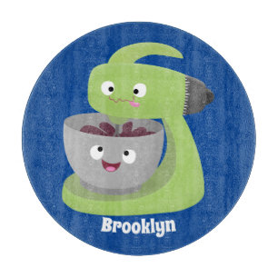 Cute cake mixer kitchen appliance cartoon  cutting board