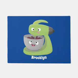 Cute cake mixer kitchen appliance cartoon  doormat