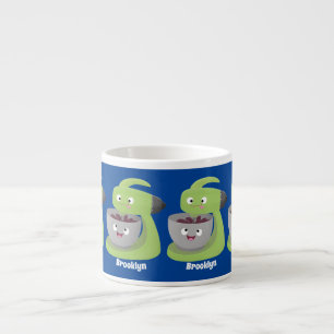 Cute cake mixer kitchen appliance cartoon  espresso cup