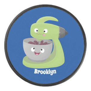 Cute cake mixer kitchen appliance cartoon  hockey puck