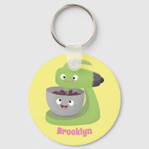 Cute cake mixer kitchen appliance cartoon keychain