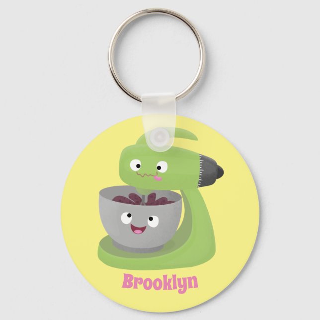 Cute cake mixer kitchen appliance cartoon keychain (Front)