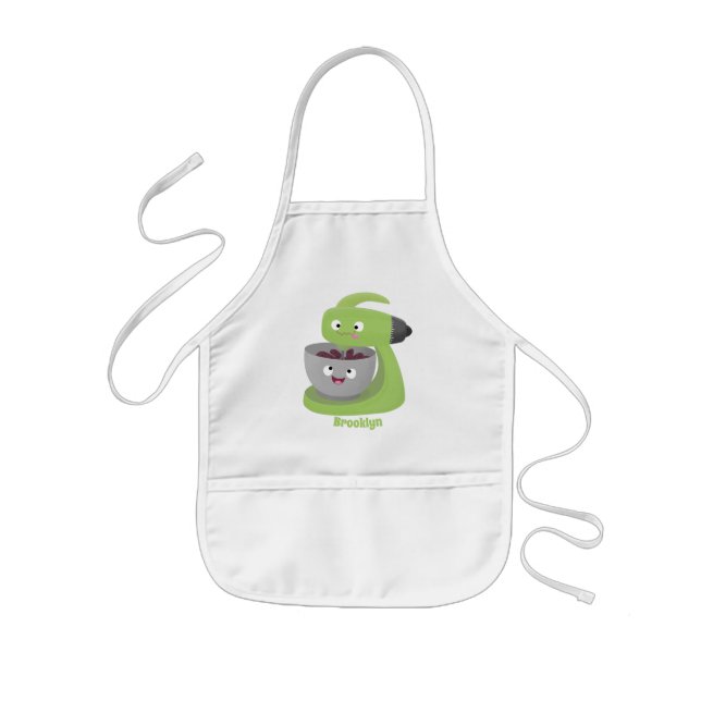 Cute cake mixer kitchen appliance cartoon kids apron (Front)