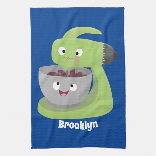 Cute cake mixer kitchen appliance cartoon kitchen towel (Vertical)