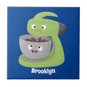 Cute cake mixer kitchen appliance cartoon tile