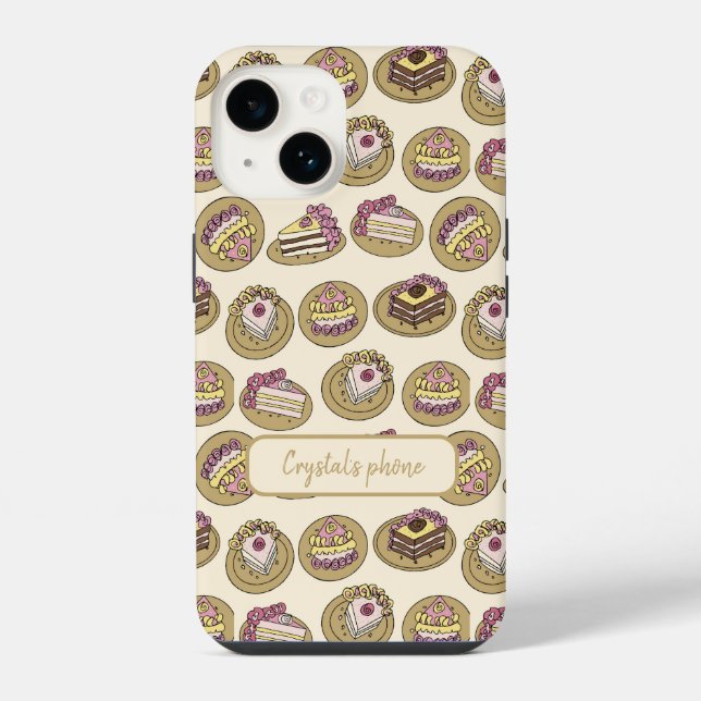 Cute Cake Pattern Personalized iPhone Case (Back)