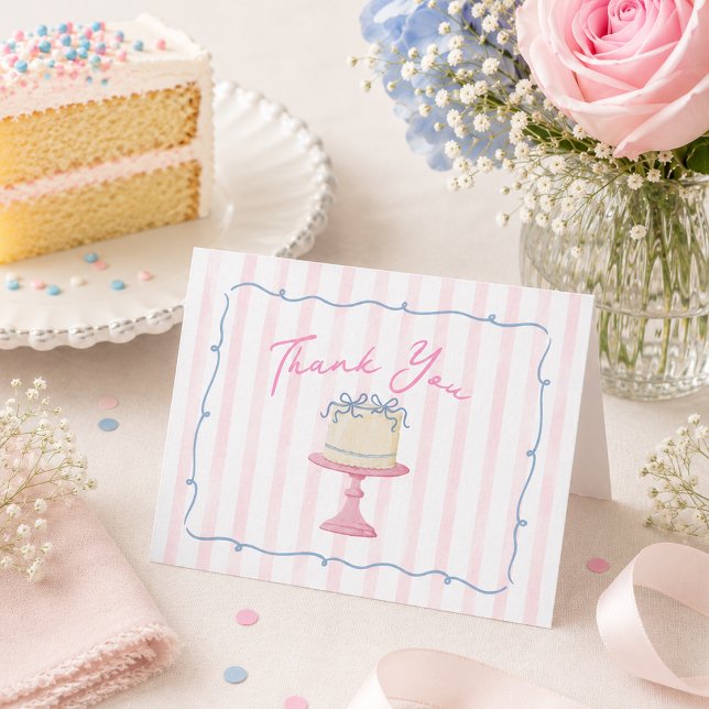 Cute Cake Themed Thank You Card  (Cute Cake Themed Thank You Card)