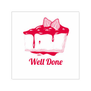 Cute cake Well Done teacher stamp